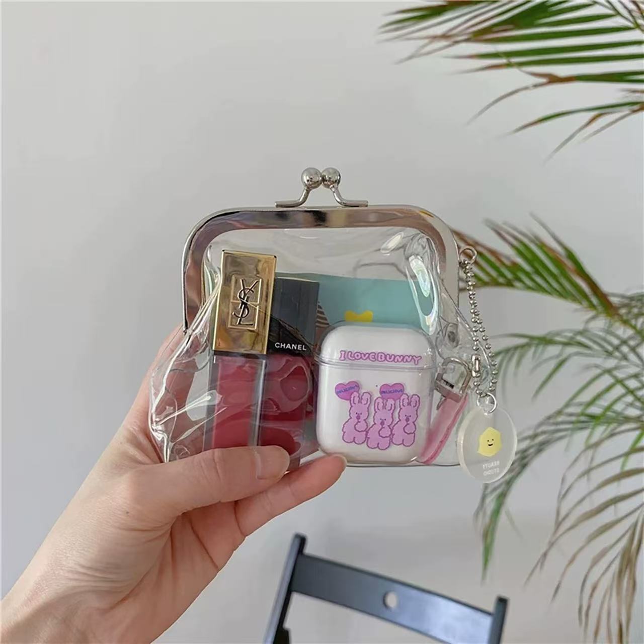 Amoirelle Crystal Clear Kiss-Lock Mini Bag – Transparent Clutch Purse – Clear view 3